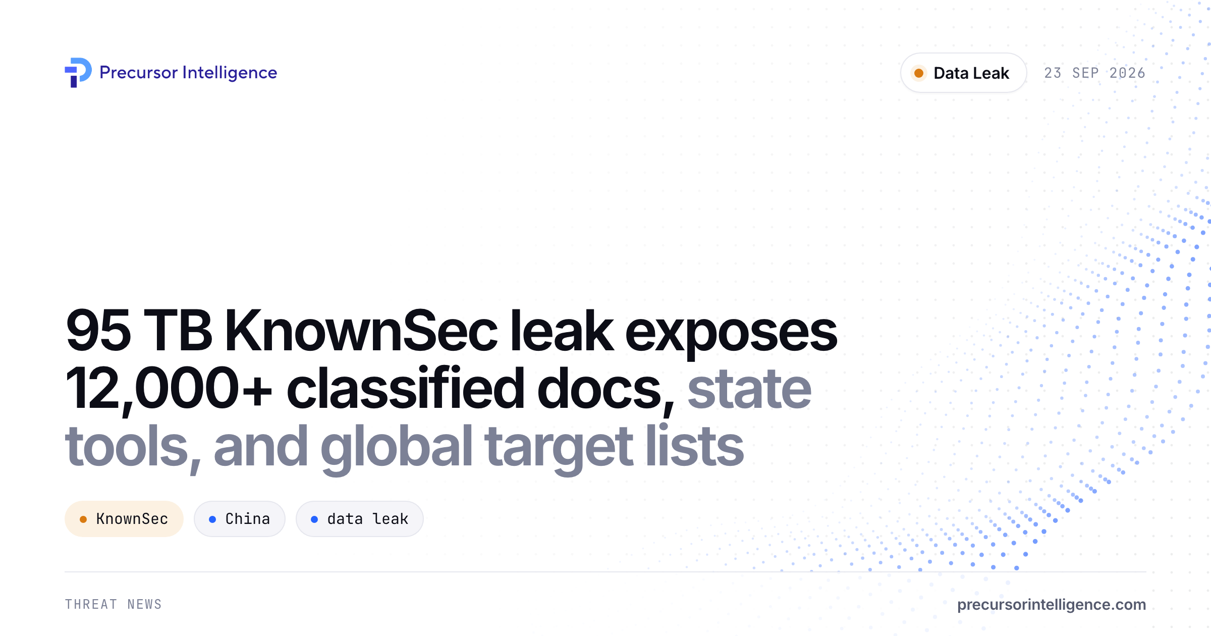 95 TB KnownSec leak exposes 12,000+ classified docs, state tools, and global target lists