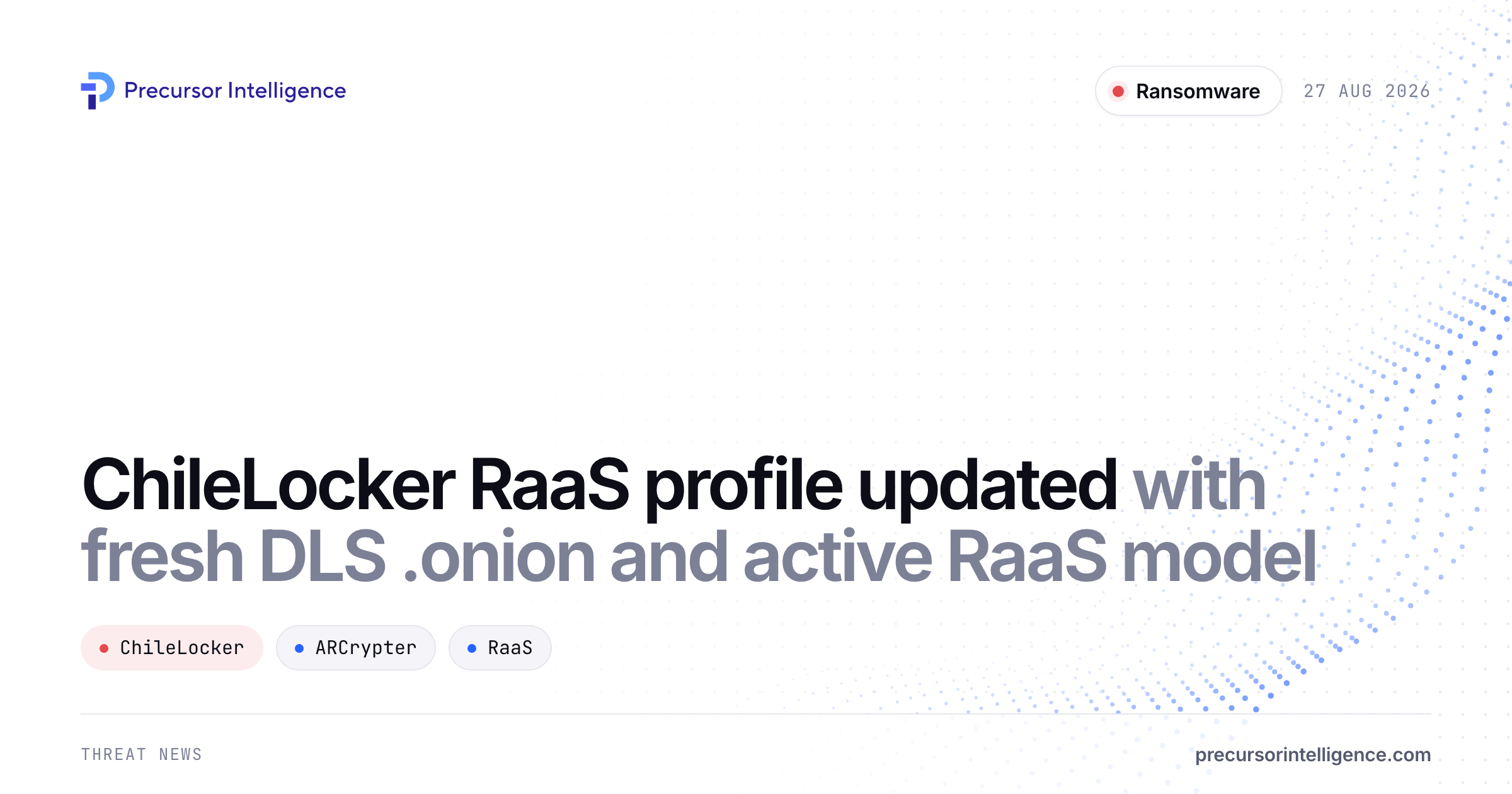 ChileLocker RaaS profile updated with fresh DLS .onion and active RaaS model