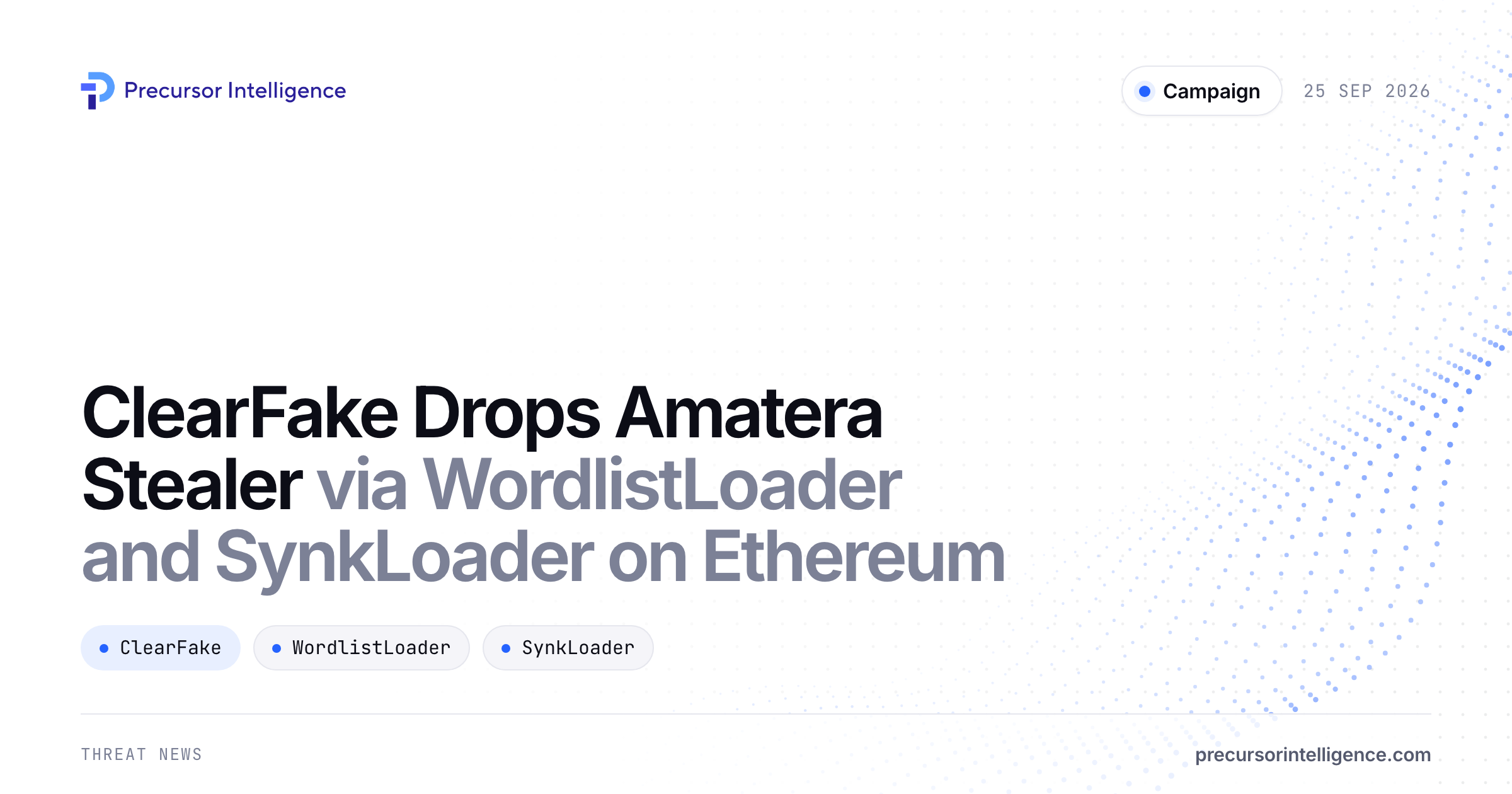 ClearFake Drops Amatera Stealer via WordlistLoader and SynkLoader on Ethereum