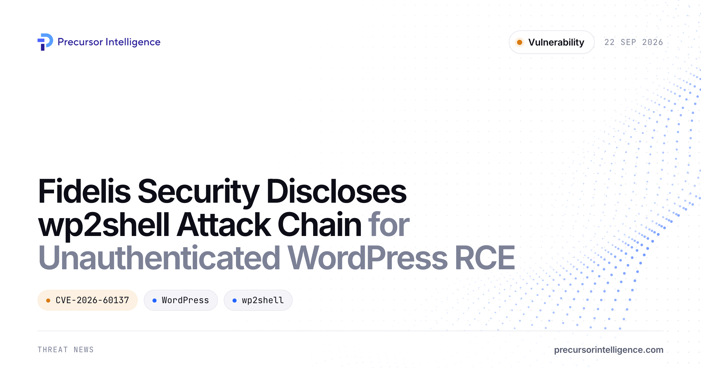 Fidelis Security Discloses wp2shell Attack Chain for Unauthenticated WordPress RCE