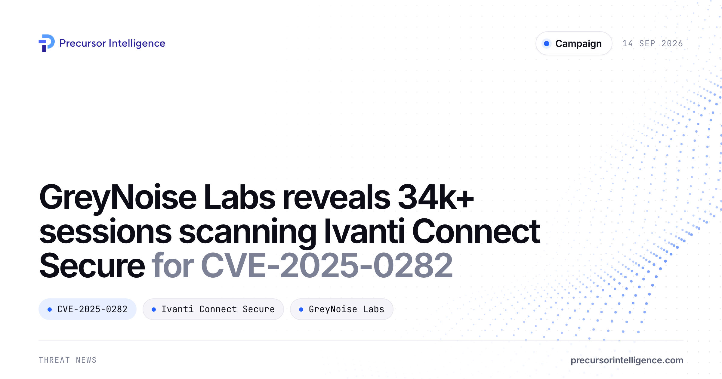 GreyNoise Labs reveals 34k+ sessions scanning Ivanti Connect Secure for CVE-2025-0282