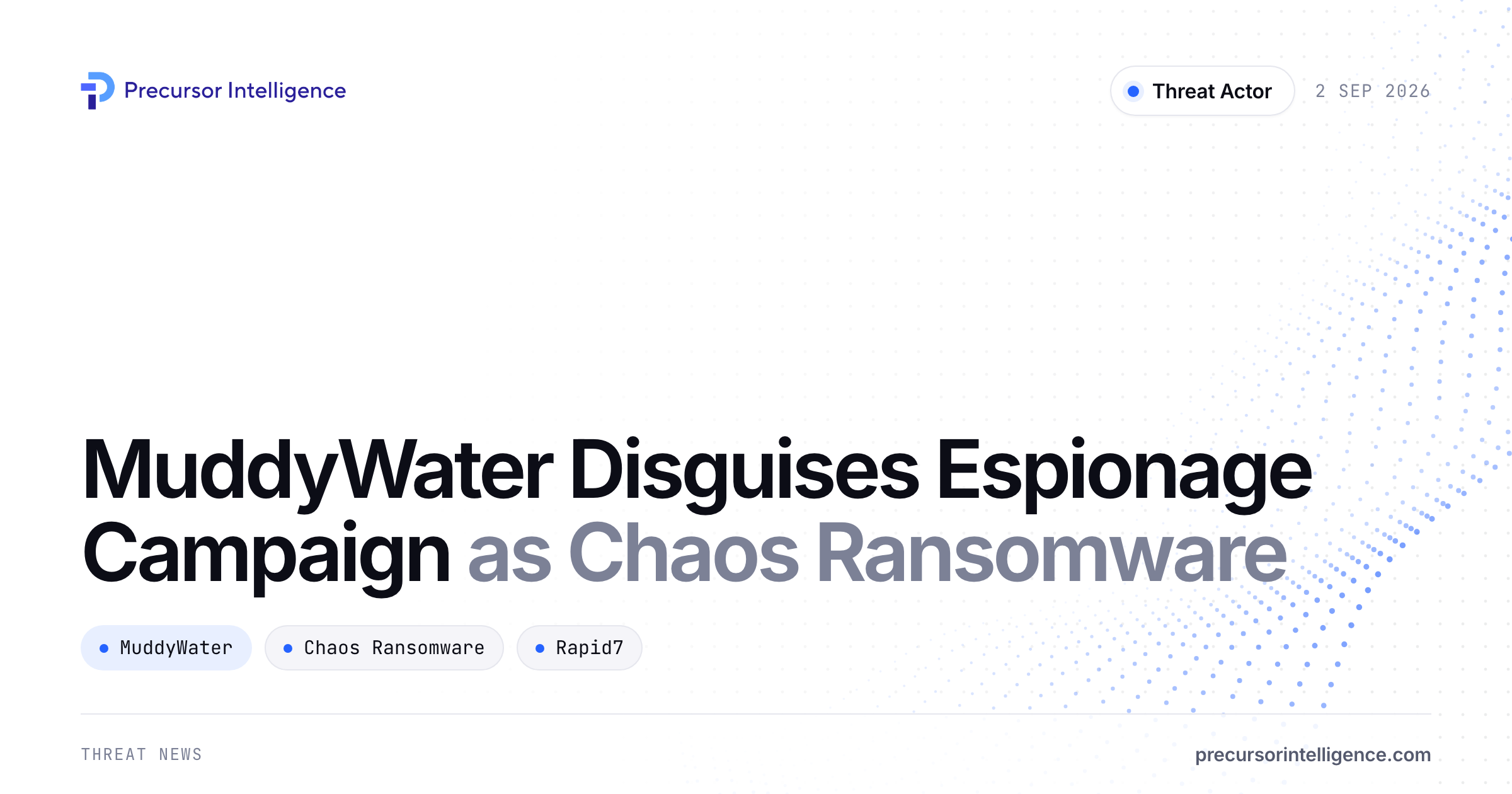 MuddyWater Disguises Espionage Campaign as Chaos Ransomware