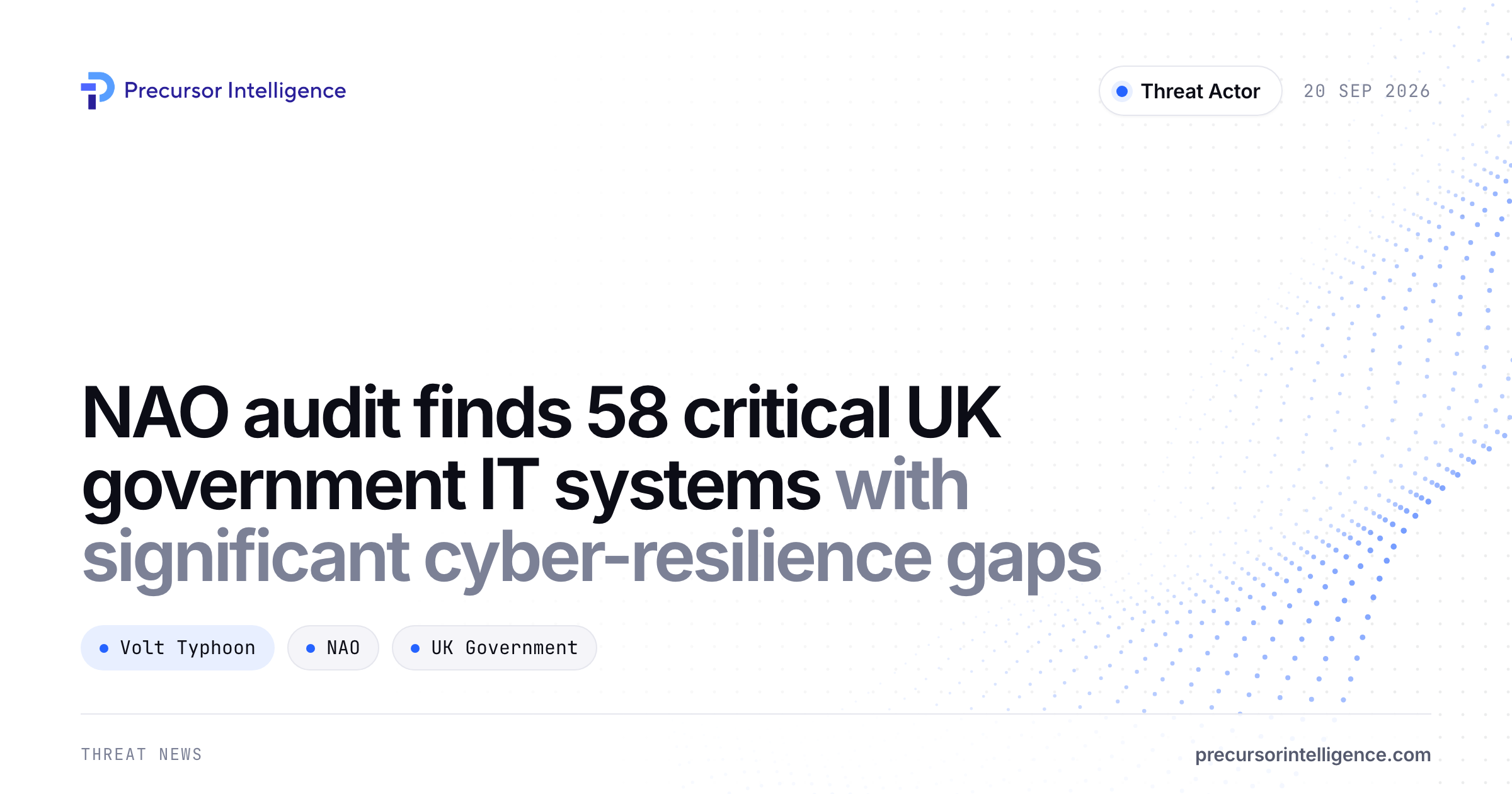 NAO audit finds 58 critical UK government IT systems with significant cyber-resilience gaps