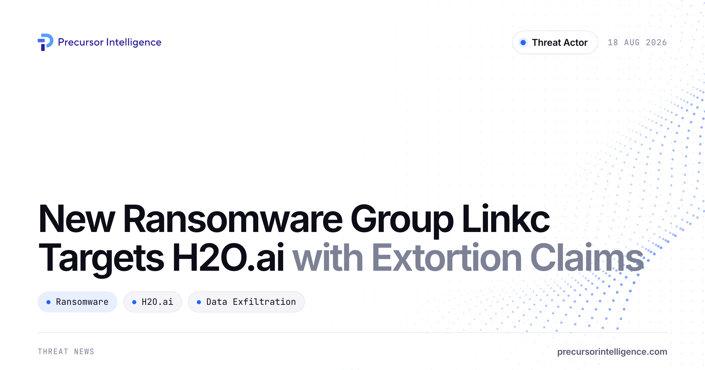 New Ransomware Group Linkc Targets H2O.ai with Extortion Claims