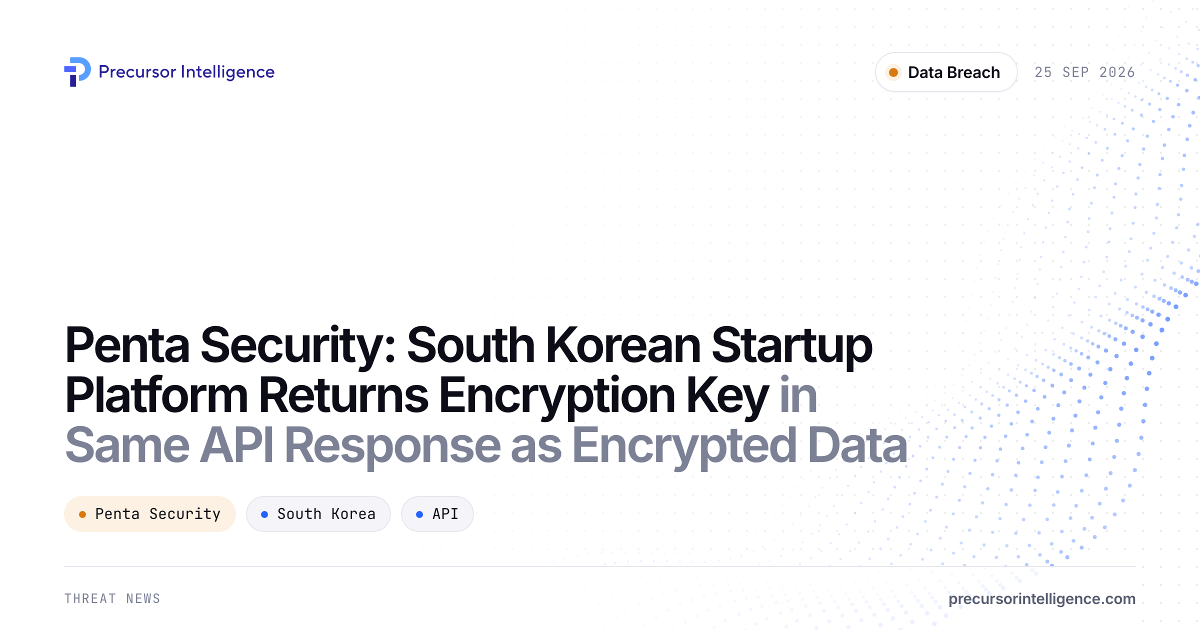 Penta Security: South Korean Startup Platform Returns Encryption Key in Same API Response as Encrypted Data
