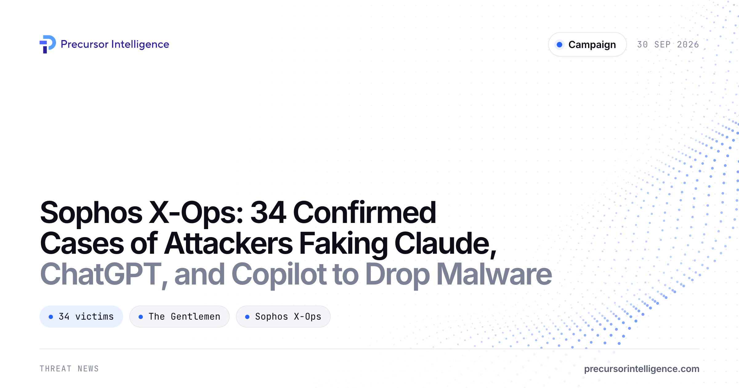 Sophos X-Ops: 34 Confirmed Cases of Attackers Faking Claude, ChatGPT, and Copilot to Drop Malware