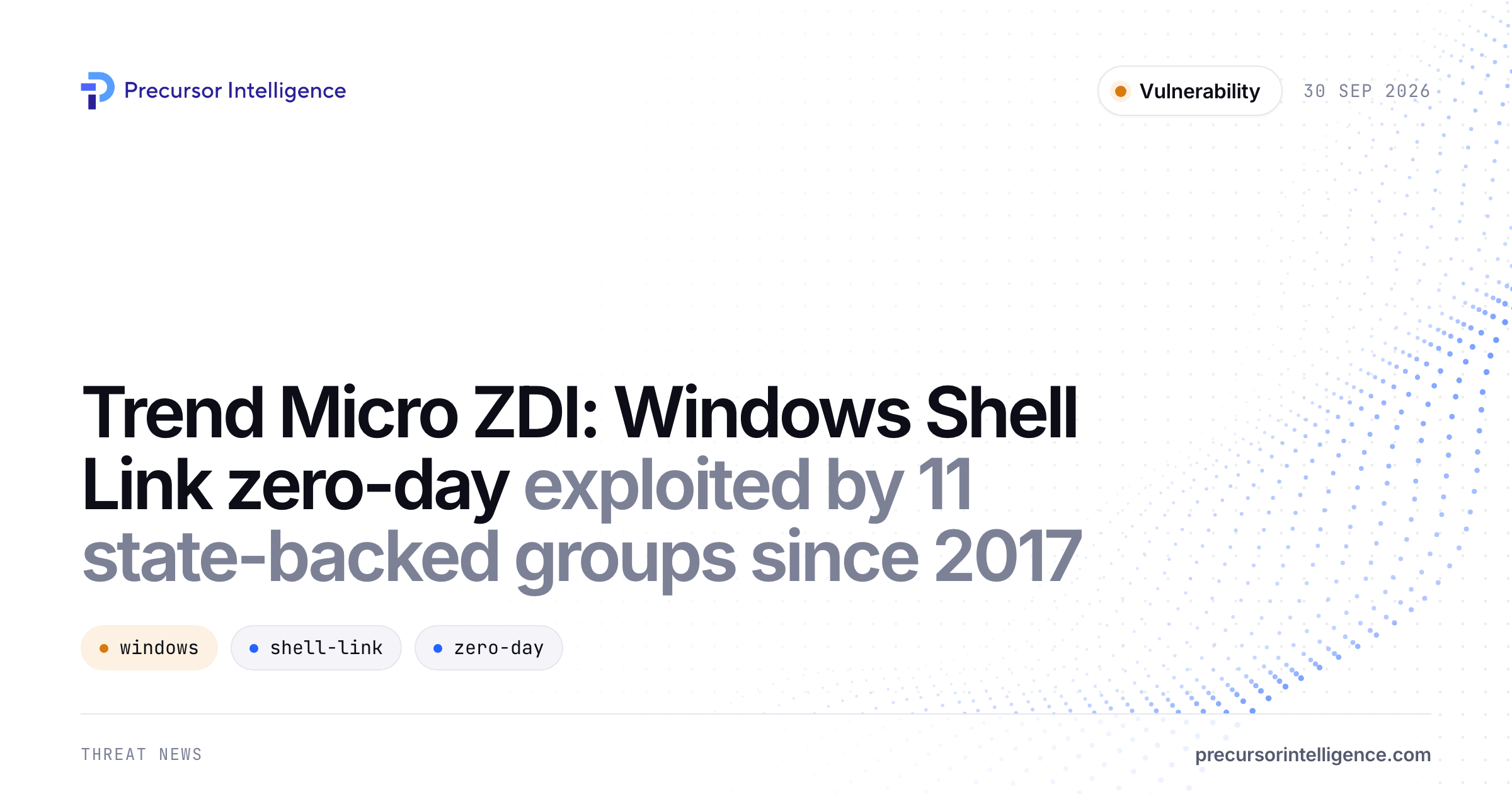 Trend Micro ZDI: Windows Shell Link zero-day exploited by 11 state-backed groups since 2017