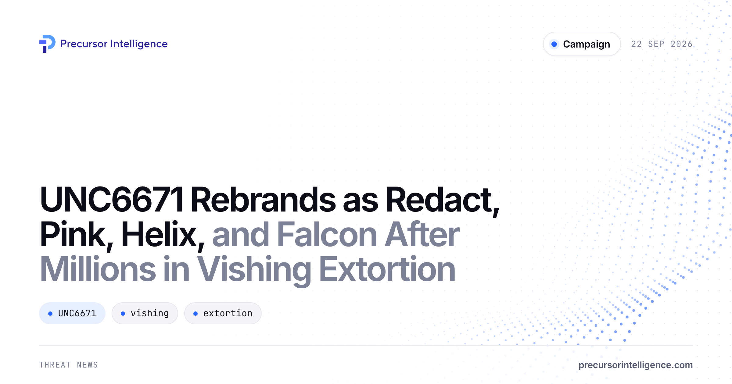 UNC6671 Rebrands as Redact, Pink, Helix, and Falcon After Millions in Vishing Extortion